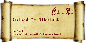 Csiszér Nikolett névjegykártya